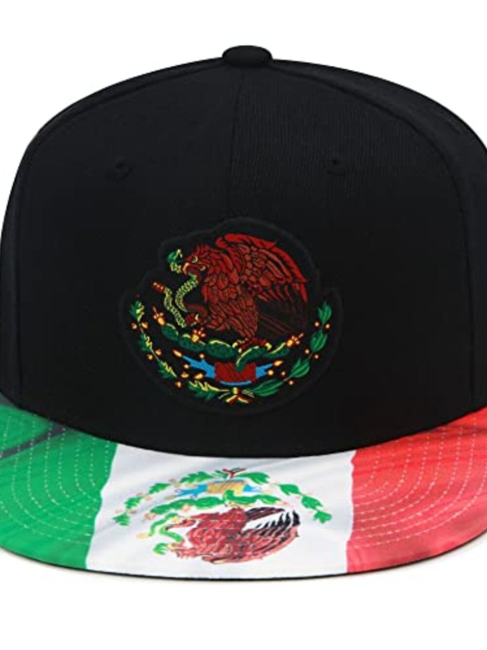 Mitchell & Ness Branded Flag 2 Tone Snapback Hat Adjustable Cap - Black/Mexican